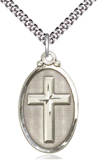 Sterling Silver Cross Medal Catholic Jewelry