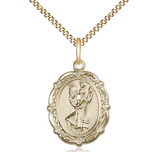 14kt Gold Filled Saint Christopher Medal Catholic Jewelry