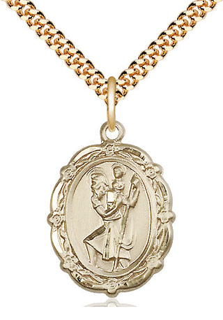14kt Gold Filled Saint Christopher Medal Catholic Jewelry