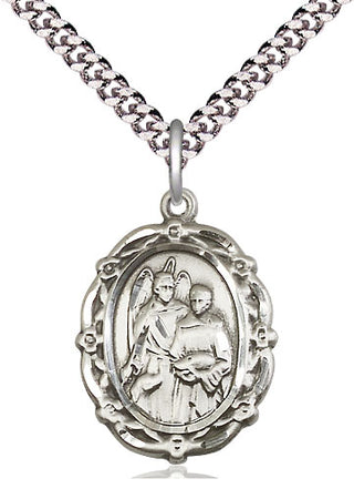 Sterling Silver Saint Raphael the Archangel Medal Catholic Jewelry