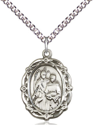 Sterling Silver Saint Raphael the Archangel Medal Catholic Jewelry