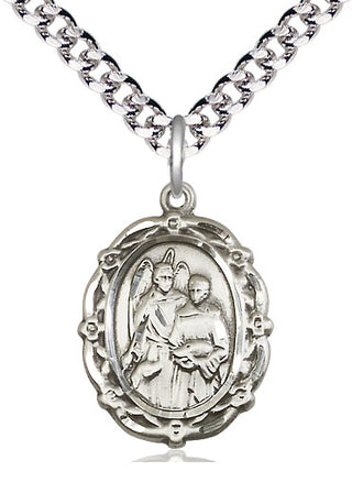 Sterling Silver Saint Raphael the Archangel Medal Catholic Jewelry