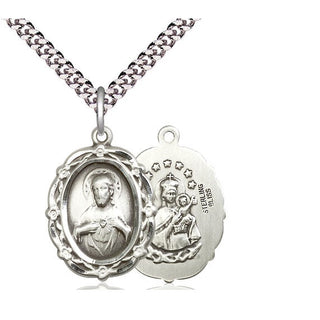 Sterling Silver Scapular Medal Catholic Jewelry