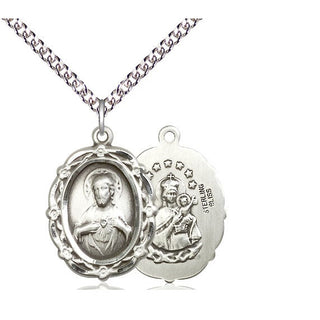 Sterling Silver Scapular Medal Catholic Jewelry