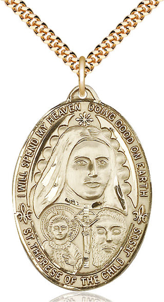 14kt Gold Filled Saint Therese of the Child of Jesus Medal Catholic Jewelry