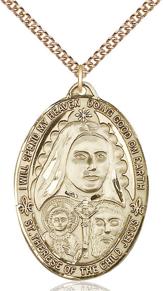 14kt Gold Filled Saint Therese of the Child of Jesus Medal Catholic Jewelry