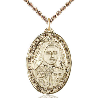 14kt Gold Filled Saint Therese of the Child of Jesus Medal Catholic Jewelry
