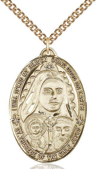 14kt Gold Saint Therese of the Child of Jesus Medal