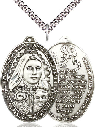 Sterling Silver Saint Therese of the Child of Jesus Medal Catholic Jewelry