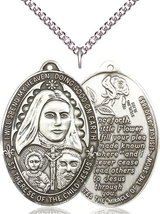 Sterling Silver Saint Therese of the Child of Jesus Medal Catholic Jewelry