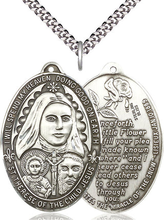 Sterling Silver Saint Therese of the Child of Jesus Medal Catholic Jewelry