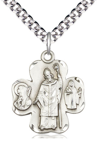 Sterling Silver Irish Shamrock Medal Catholic Jewelry