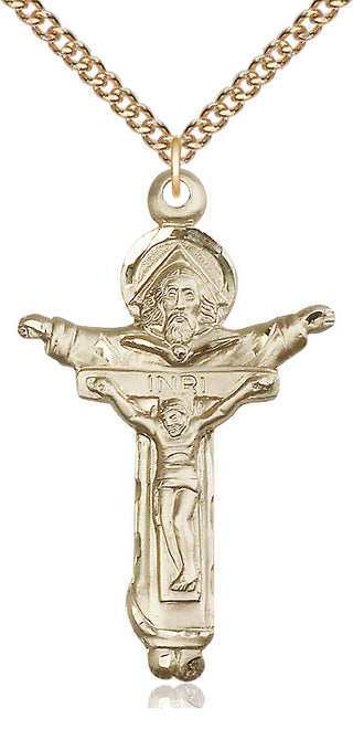 14kt Gold Trinity Crucifix Medal