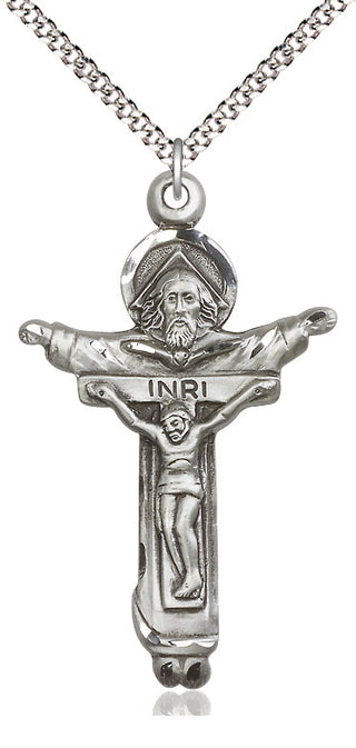 Pewter Trinity Crucifix Medal Catholic Jewelry