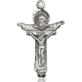Sterling Silver Trinity Crucifix Medal Catholic Jewelry