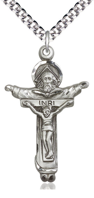 Sterling Silver Trinity Crucifix Medal Catholic Jewelry