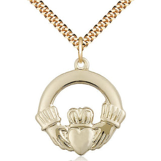 14kt Gold Filled Claggagh Medal Catholic Jewelry