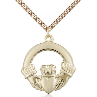 14kt Gold Filled Claggagh Medal Catholic Jewelry