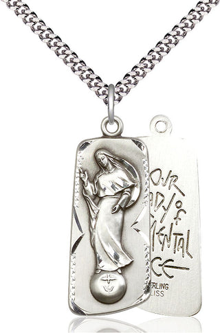 Pewter Our Lady of Mental Peace Medal Catholic Jewelry