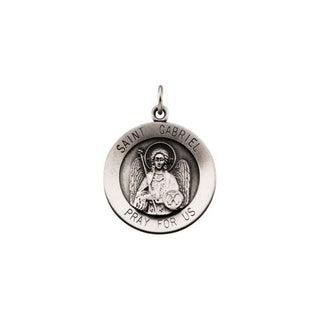 Sterling Silver 18.5 mm Saint Gabriel Medal 18" Necklace  