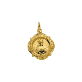 14K Yellow 12 mm Immaculate Heart of Mary Medal