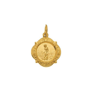 14K Yellow 12 mm Saint Lazarus Medal