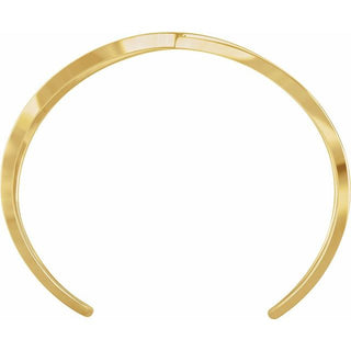 14K Yellow Criss-Cross Cuff 7" Bracelet 