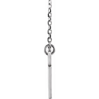 Sterling Silver Engravable Sideways Cross 16-18" Necklace