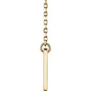 14K Yellow Engravable Pierced Cross Bar 16-18" Necklace