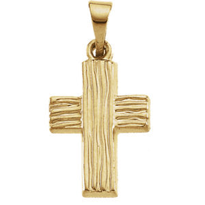 14K Gold 16x10 MM The Rugged Cross Pendant