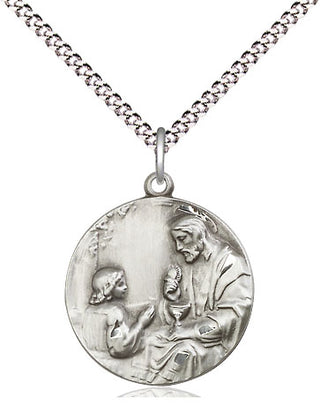 Sterling Silver Christ & Child Medal Religious Jewelry