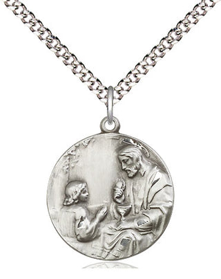 Sterling Silver Christ & Child Medal Religious Jewelry