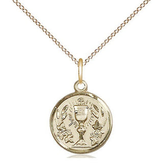 14kt Gold Filled Communion Chalice Medal Religious and Catholic Jewelry