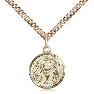 14kt Gold Filled Communion Chalice Medal Religious and Catholic Jewelry