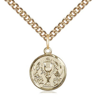 14kt Gold Filled Communion Chalice Medal Religious and Catholic Jewelry