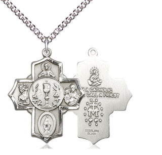 Sterling Silver 5-Way Medal Catholic Jewelry