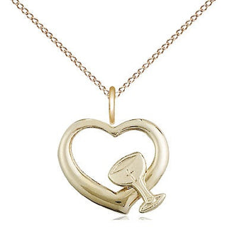 14kt Gold Heart / Chalice Medal