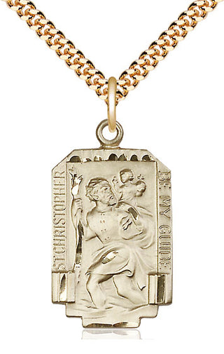 14kt Gold Filled Saint Christopher Medal Catholic Jewelry