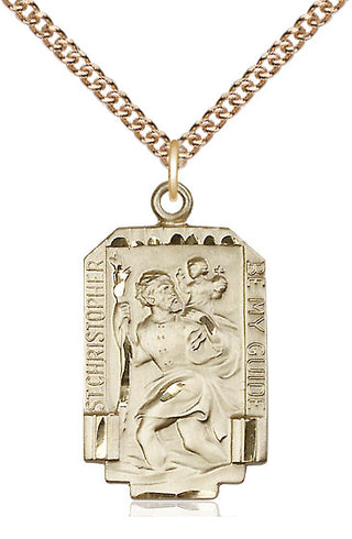 14kt Gold Filled Saint Christopher Medal Catholic Jewelry