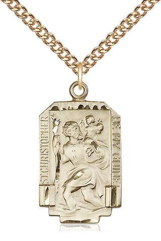 14kt Gold Filled Saint Christopher Medal Catholic Jewelry