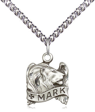 Sterling Silver Saint Mark the Evangelist Medal Religious and Catholic Jewelry