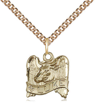 14kt Gold Filled Saint Luke Medal Religious and Catholic Jewelry