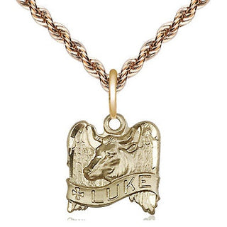 14kt Gold Filled Saint Luke Medal Religious and Catholic Jewelry