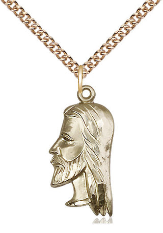 14kt Gold Filled Christ Head Medal Catholic Jewelry