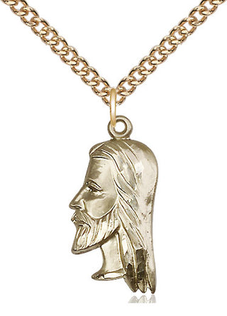 14kt Gold Christ Head Medal