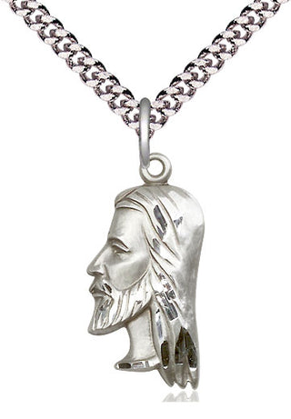 Sterling Silver Christ Head Medal Catholic Jewelry