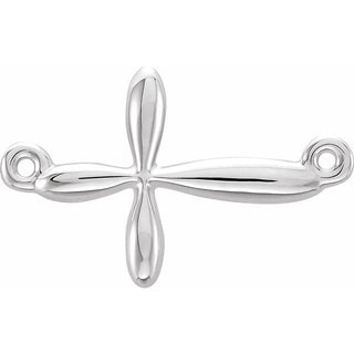 10K White Sideways Cross Necklace Center