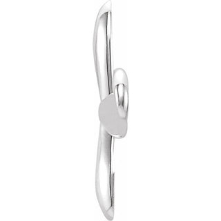 10K White Sideways Cross Necklace Center