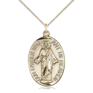 14kt Gold Filled Our Father Medal Catholic Jewelry