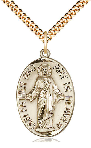 14kt Gold Filled Our Father Medal Catholic Jewelry